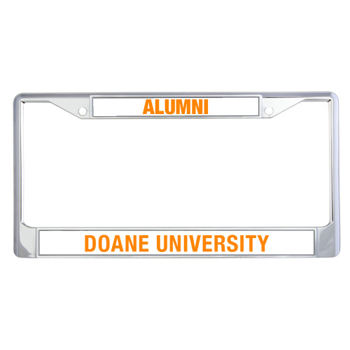  Alumni Metal License Plate Frame in Chrome - Doane Tigers
