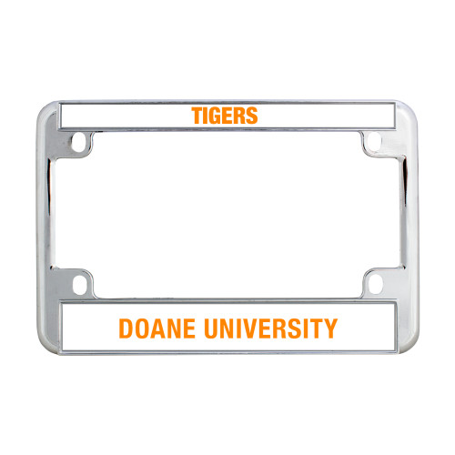  Metal Motorcycle License Plate Frame in Chrome - Doane Tigers