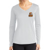 Thumbnail image for  Womens White Performance Long Sleeve V Neck Shirt