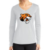 Thumbnail image for  Womens White Performance Long Sleeve V Neck Shirt