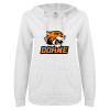 Thumbnail image for  ENZA Womens White V Notch Raw Edge Fleece Hoodie
