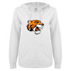 Thumbnail image for  ENZA Womens White V Notch Raw Edge Fleece Hoodie