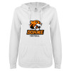 Thumbnail image for  ENZA Womens White V Notch Raw Edge Fleece Hoodie