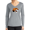 Thumbnail image for  Womens Grey Performance Long Sleeve V Neck Shirt