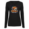 Thumbnail image for  Womens Black Long Sleeve V Neck Tee 