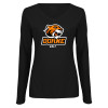 Thumbnail image for  Womens Black Long Sleeve V Neck Tee 