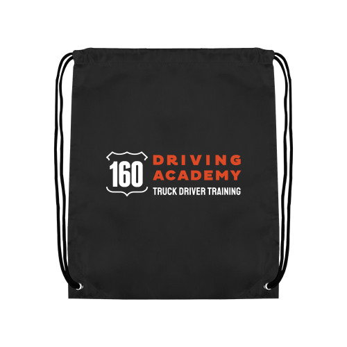  Black Drawstring Backpack - 160 Driving Academy Horizontal Mark