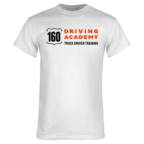  White T Shirt - 160 Driving Academy Horizontal Mark
