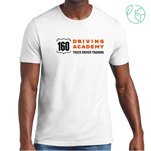  Allmade White Organic Cotton Tee - 160 Driving Academy Horizontal Mark