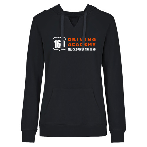  Womens Plus Black Hoodie - 160 Driving Academy Horizontal Mark