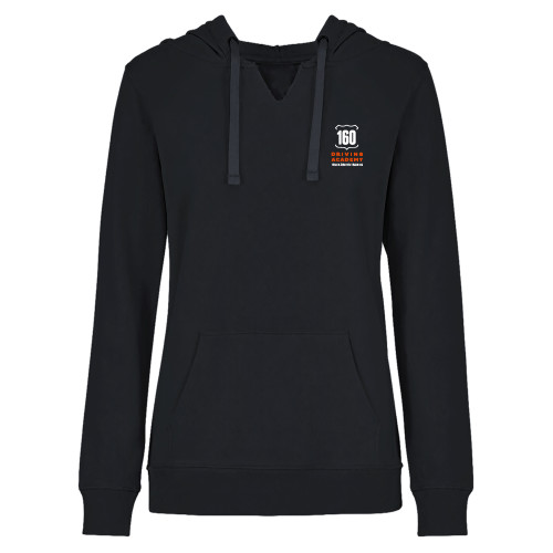  Womens Plus Black Hoodie - 160 Driving Academy Vertical Mark