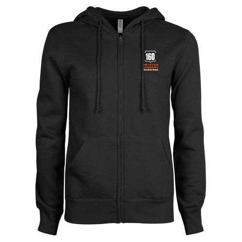  ENZA Womens Black Fleece Full Zip Hoodie - 160 Driving Academy Vertical Mark