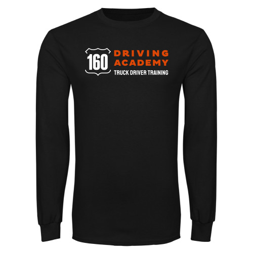  Black Long Sleeve T Shirt - 160 Driving Academy Horizontal Mark