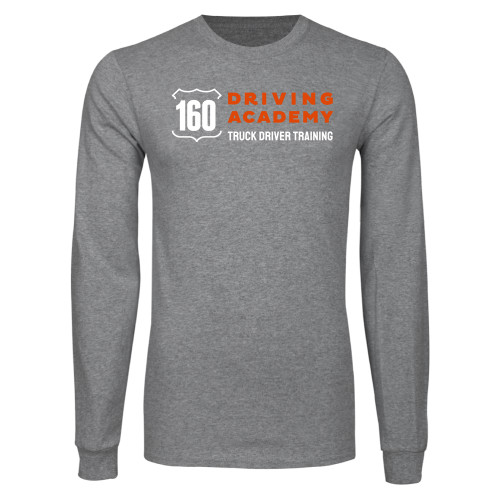  Grey Long Sleeve T Shirt - 160 Driving Academy Horizontal Mark