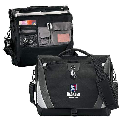  Black/Grey Slope Computer Messenger Bag - Primary Logo