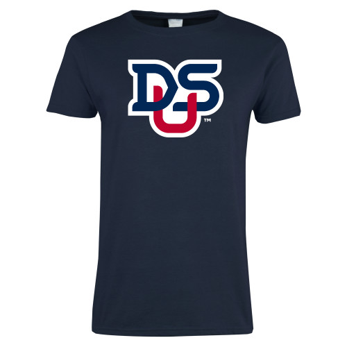  Womens Short Sleeve Navy Tee - DSU Ligature