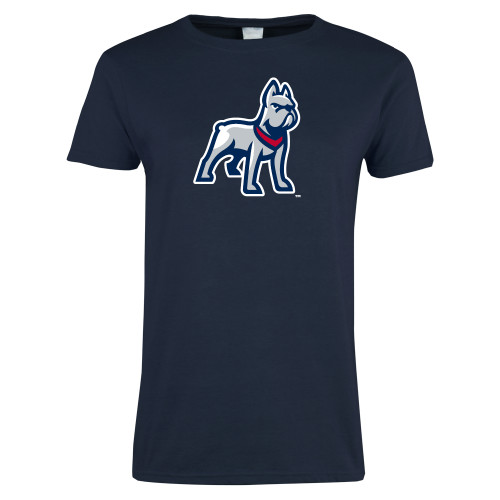  Womens Short Sleeve Navy Tee - Bulldog Full Body