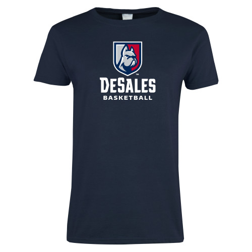  Womens Short Sleeve Navy Tee - Basketball
