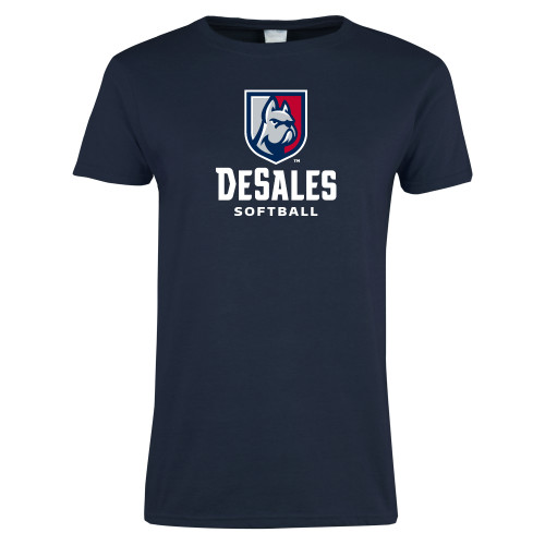  Womens Short Sleeve Navy Tee - Softball