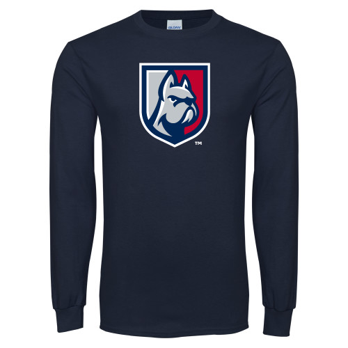  Navy Long Sleeve T-Shirt - Bulldog Shield