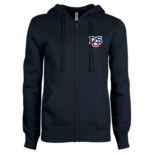  ENZA Womens Navy Fleece Full Zip Hoodie - DSU Ligature