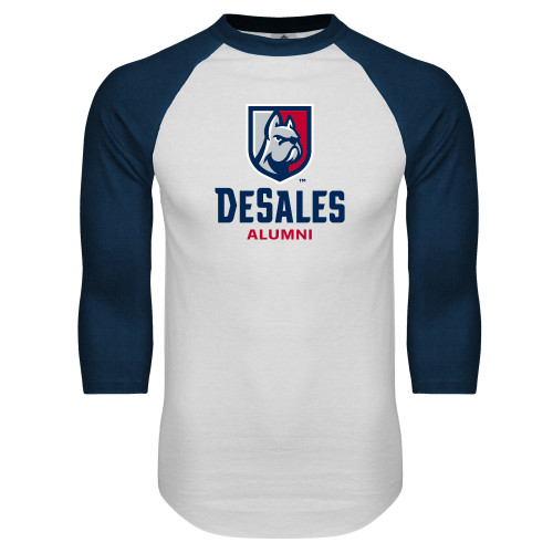  White/Navy Raglan Baseball T Shirt - Alumni