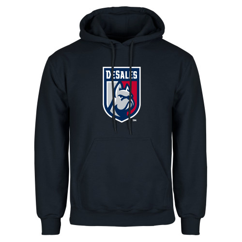  Navy Fleece Hoodie - Desales Shield w/ Bulldog