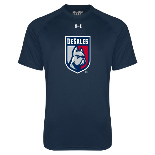  Under Armour Navy Tech Tee - Desales Shield w/ Bulldog