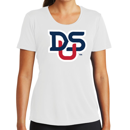  Womens White Performance Tee - DSU Ligature