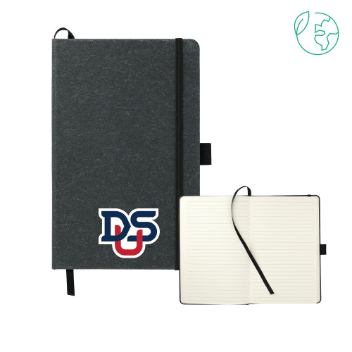  5.5 x 8.5 Black FSC Mix Recycled Leather Bound Journal - DSU Ligature