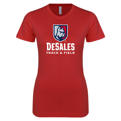  Next Level Womens Red Boyfriend Tee - Track & Field