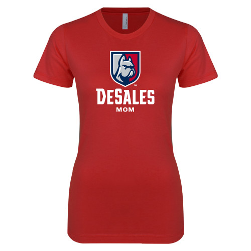  Next Level Womens Red Boyfriend Tee - Mom