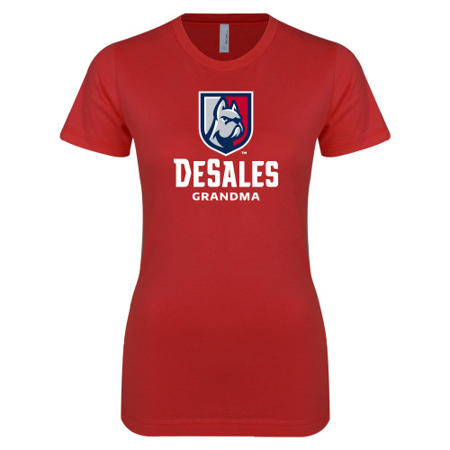 Next Level Womens Red Boyfriend Tee - Grandma