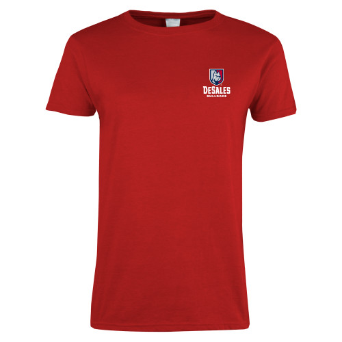  Womens Short Sleeve Red Tee - Primary Logo