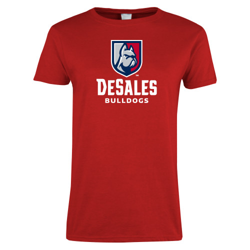  Womens Short Sleeve Red Tee - Primary Logo