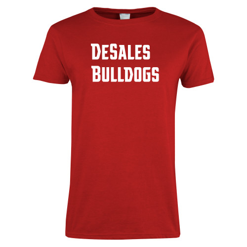  Womens Short Sleeve Red Tee - Wordmark