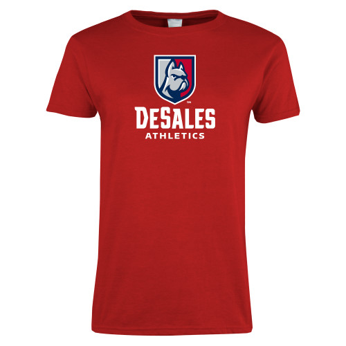  Womens Short Sleeve Red Tee - Athletics