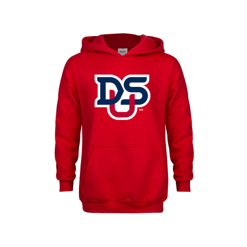  Youth Red Fleece Hoodie - DSU Ligature
