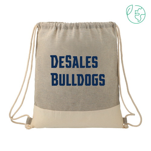  Split Recycled Cotton Grey/Natural Drawstring Bag - Wordmark