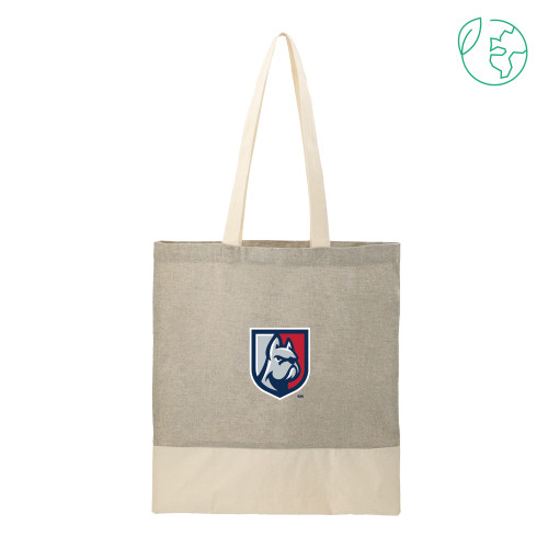  Split Recycled Grey Cotton Twill Convention Tote - Bulldog Shield