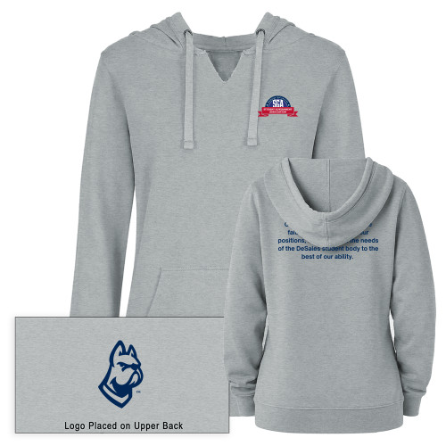  University Womens Plus Heather Grey Hoodie - DeSales Student Government Association