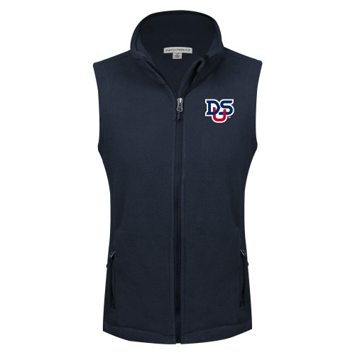  Womens Navy Fleece Full Zip Vest - DSU Ligature