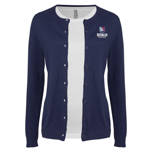  Womens Navy Cardigan Sweater - Primary Logo