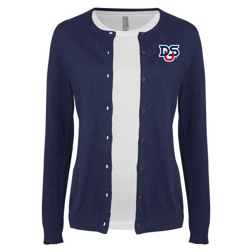  Womens Navy Cardigan Sweater - DSU Ligature
