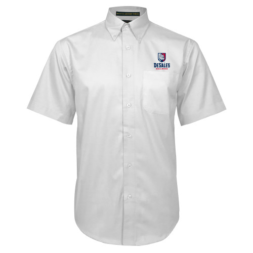  White Twill Button Down Short Sleeve - Primary Logo