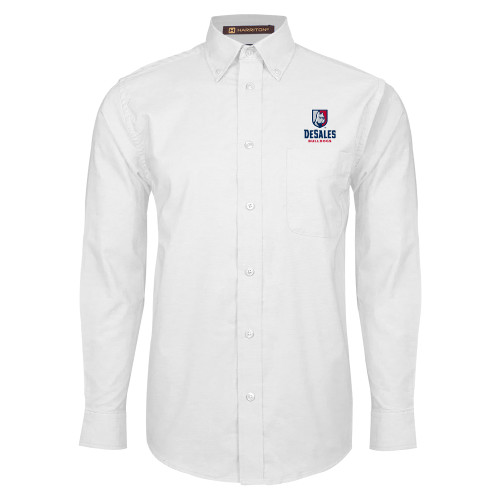  White Oxford Long Sleeve Shirt - Primary Logo