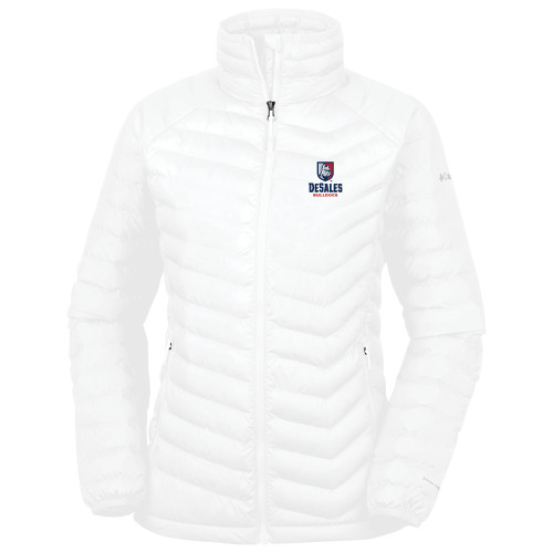  Columbia Womens White Powder Lite Jacket - Primary Logo