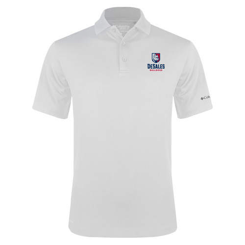  Columbia White Omni Wick Drive Polo - Primary Logo