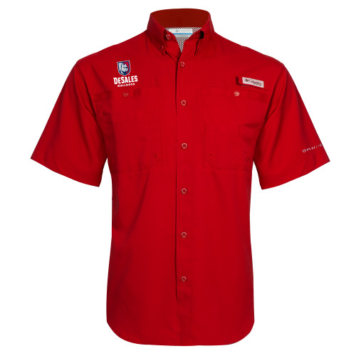  Columbia Red Tamiami Performance Short Sleeve Shirt - Primary Logo