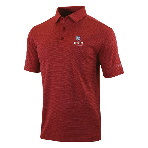  Columbia Red Omni Wick Set Golf Polo - Primary Logo